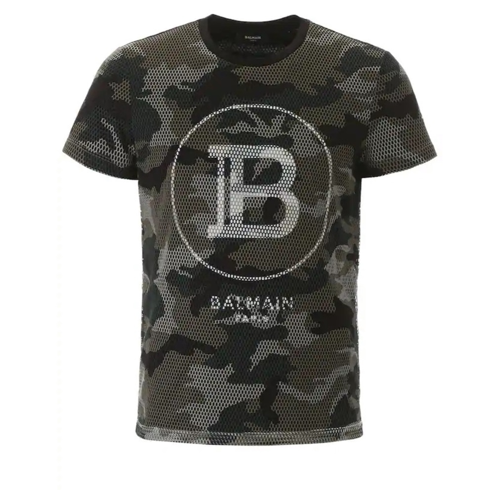 Balmain Logo Mesh T-Shirt